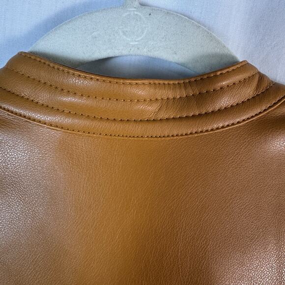 Colleen Lopez Women's Faux Leather Jacket Cinnamon, Size M - Picture 10 of 11